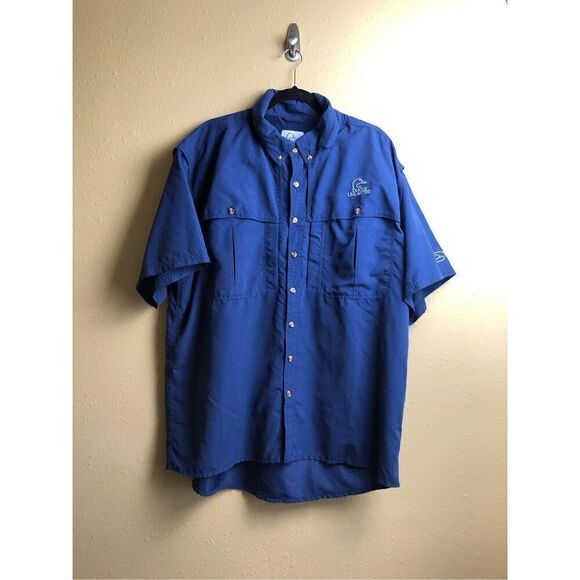 Ducks Unlimited Men's Vented Blue Fishing Shirt SZ XL - Picture 2 of 9